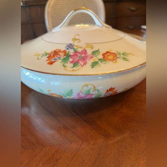 RARE Eschenbach Baronet style Bavarian China Pattern Floral China Bowl w Lid - Picture 12 of 14